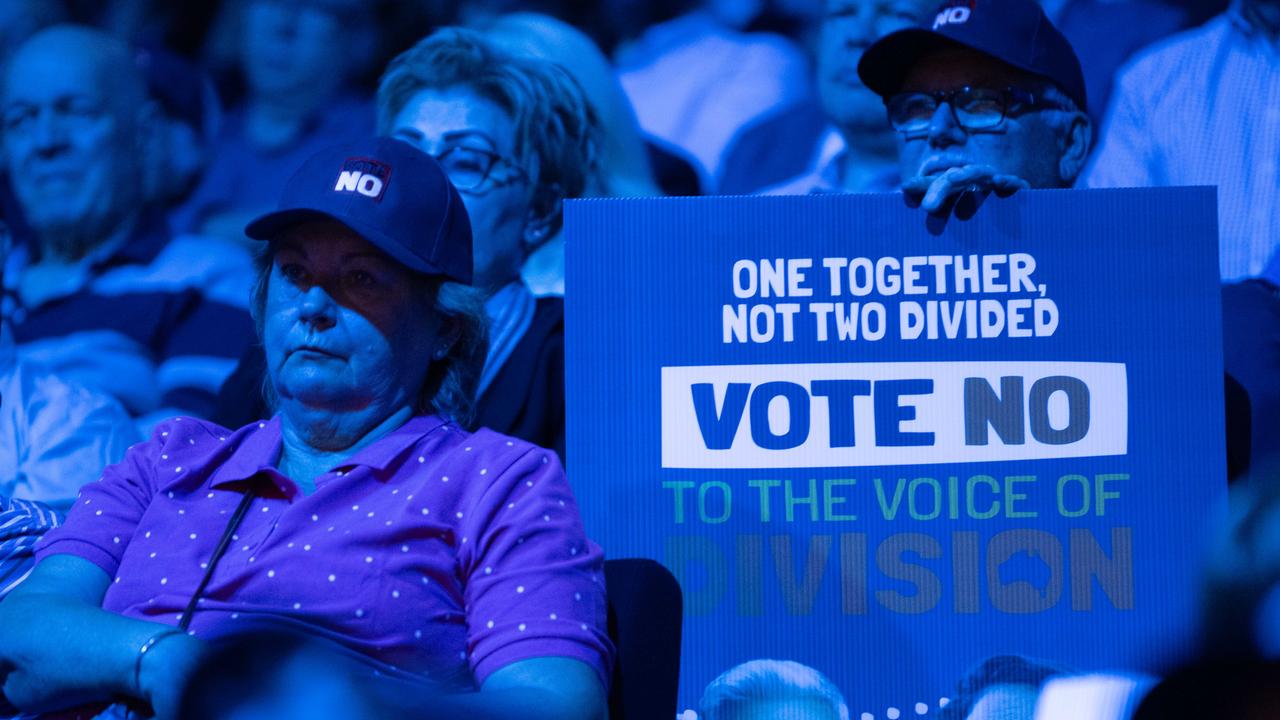 The crowd at a No Campaign event at the Convention Centre in Adelaide. Picture: NCA NewsWIRE/ Morgan Sette