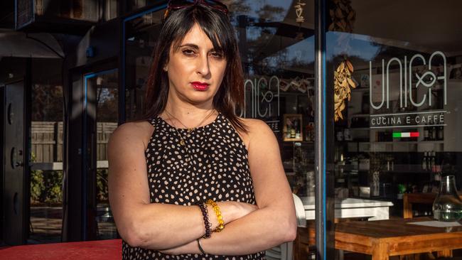 Unica Cucina e Caffe restaurant owner Michelle Loielo is taking the Victorian government to court. Picture: Jake Nowakowski