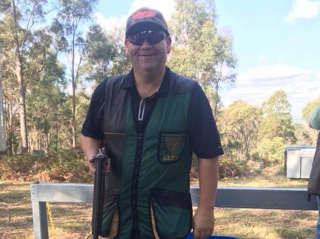 Adam Brooks, Liberal candidate for the seat of Braddon, at the Fossil Bank Clay Target Club in Sassafras, northwest Tasmania.