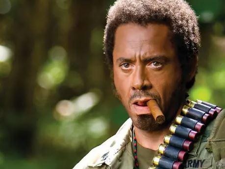 Robert Downey Jr stars in Tropic Thunder