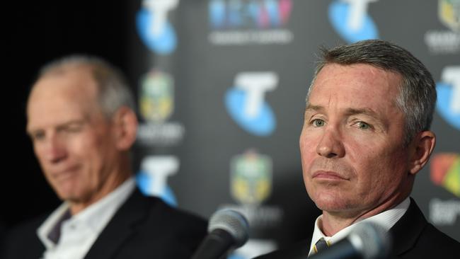 Green and Bennett before the 2015 Grand Final. Photo: AAP Image/Dean Lewins