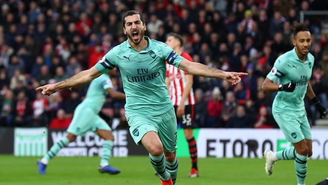 Mkhitaryan netted Arsenal’s first of the game.