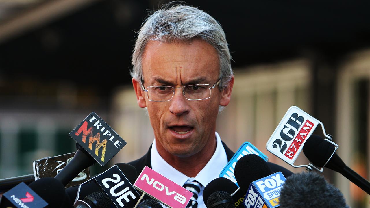 David Gallop reveals Melbourne Storm’s punishment at a press conference.