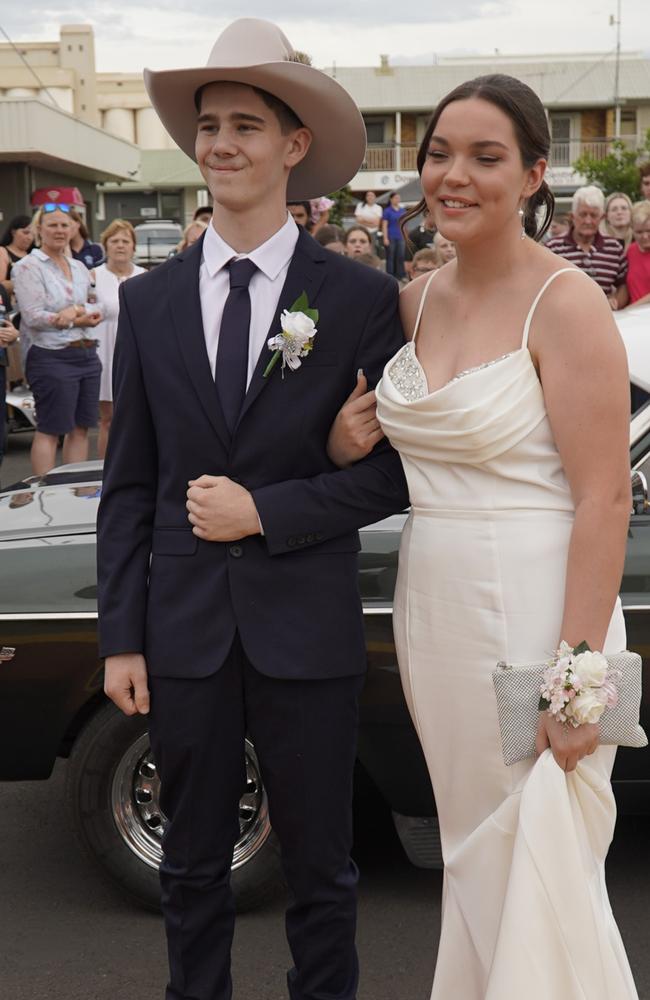 Braelyn Goschnick and Hudson Rogerson arriving at the 2023 Kingaroy State High School formal.