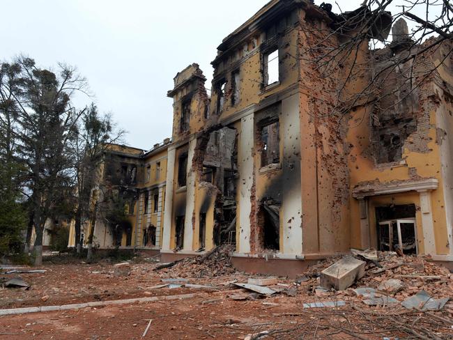 This school is located 50km from Ukrainian-Russian border. Picture: AFP