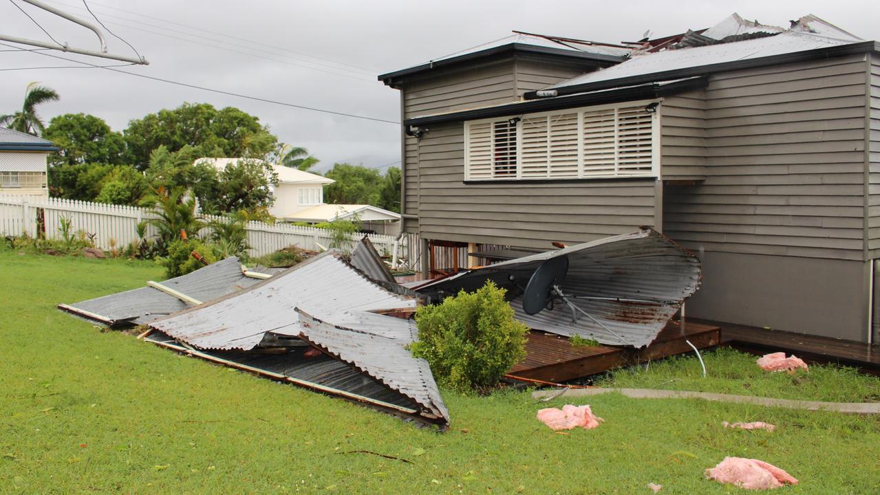 Damage at the Miller’s house on Bowen Street, The Range, after Severe Tropical Cyclone Marcia in 2015. Picture: Contributed