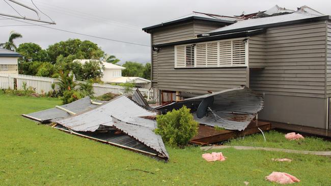 Damage at the Miller’s house on Bowen Street, The Range, after Severe Tropical Cyclone Marcia in 2015. Picture: Contributed