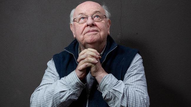 Father Bob Maguire died in Cabrini hospital on Wednesday morning. Picture: Jake Nowakowski