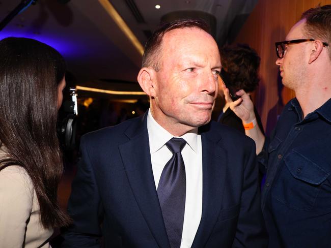 Former prime minister Tony Abbott on election night. Picture: NewsWire/Tertius Pickard