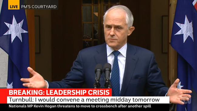 Malcolm Turnbull speaks to reporters. Picture: ABC