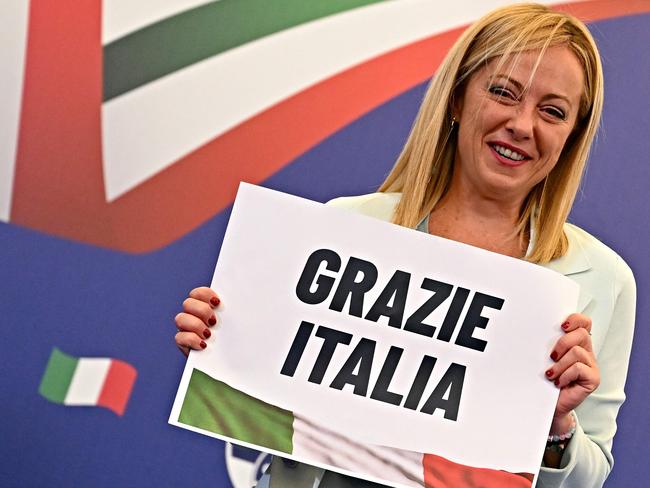 Italian far-right leader Giorgia Meloni and her allies have begun forming a new government. Picture: AFP