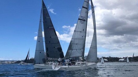 There was some close racing in the Balmain regatta despite the light conditions.