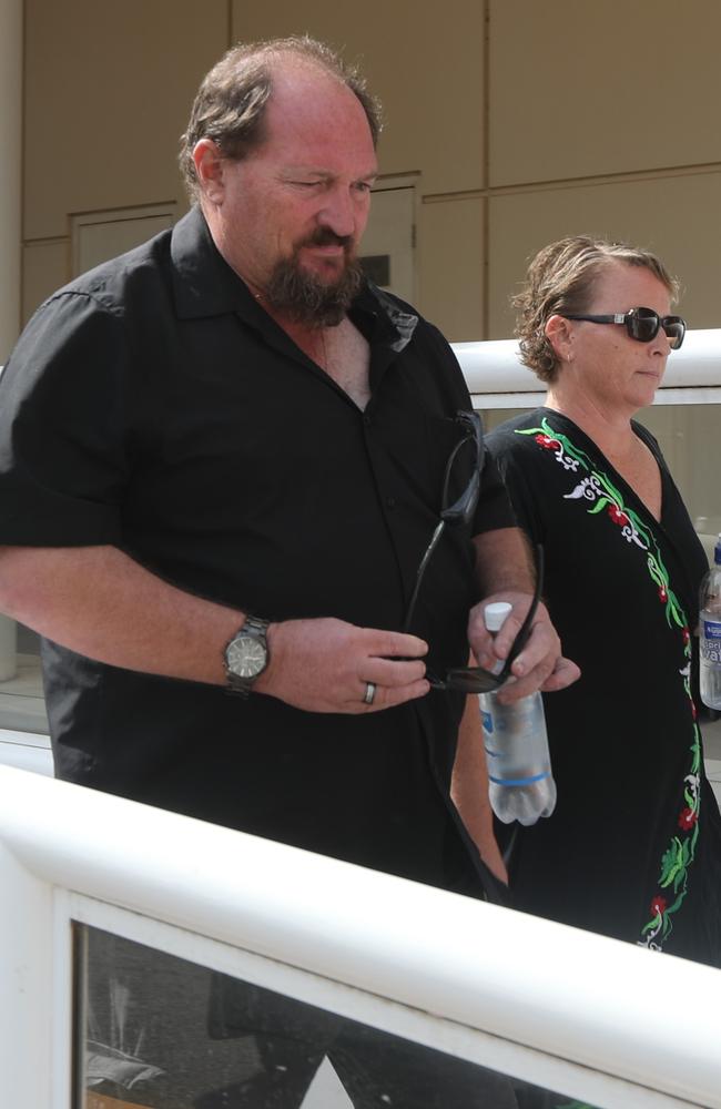 Declan Laverty's father Damien Crook leaving the Supreme Court in Darwin after his son's murderer Keith Kerinauia was sentenced to life with a 20 year non-parole period. Picture: Zizi Averill