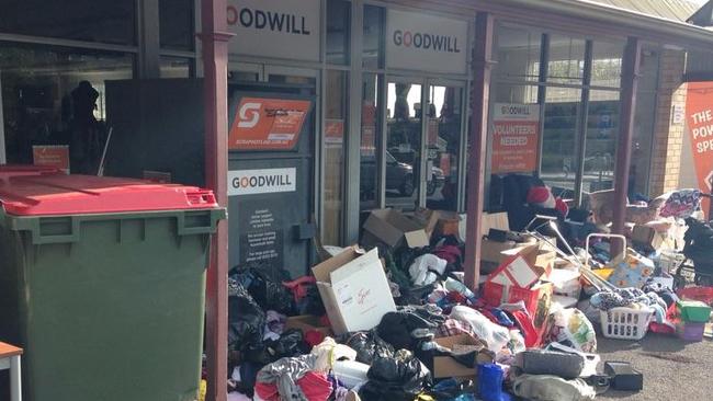 Donations dumped at Blackwood Goodwill during the Easter long weekend. Photo: Contributed