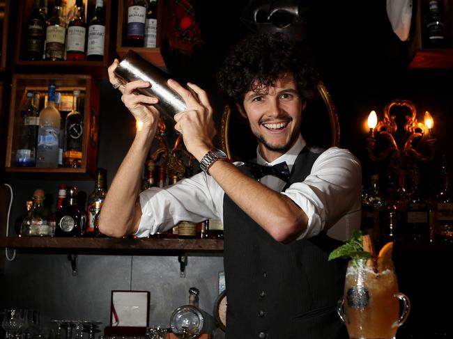 Best of the Gold Coast , Best Cocktail ,The Cambus Wallace. Dave Ferry (Part owner of the The Cambus Wallace) creating a 'Maiden Voyage' cocktail in his Nobby Beach bar. Picture by Scott Fletcher