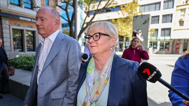 5/3/2024 Linda Reynolds arrives at David Malcolm Justice Centre to meet face to face with Brittany Higgins and David Sharaz as part of a court-ordered mediation. Reynolds is suing the engaged couple for defamation. Pic Colin Murty