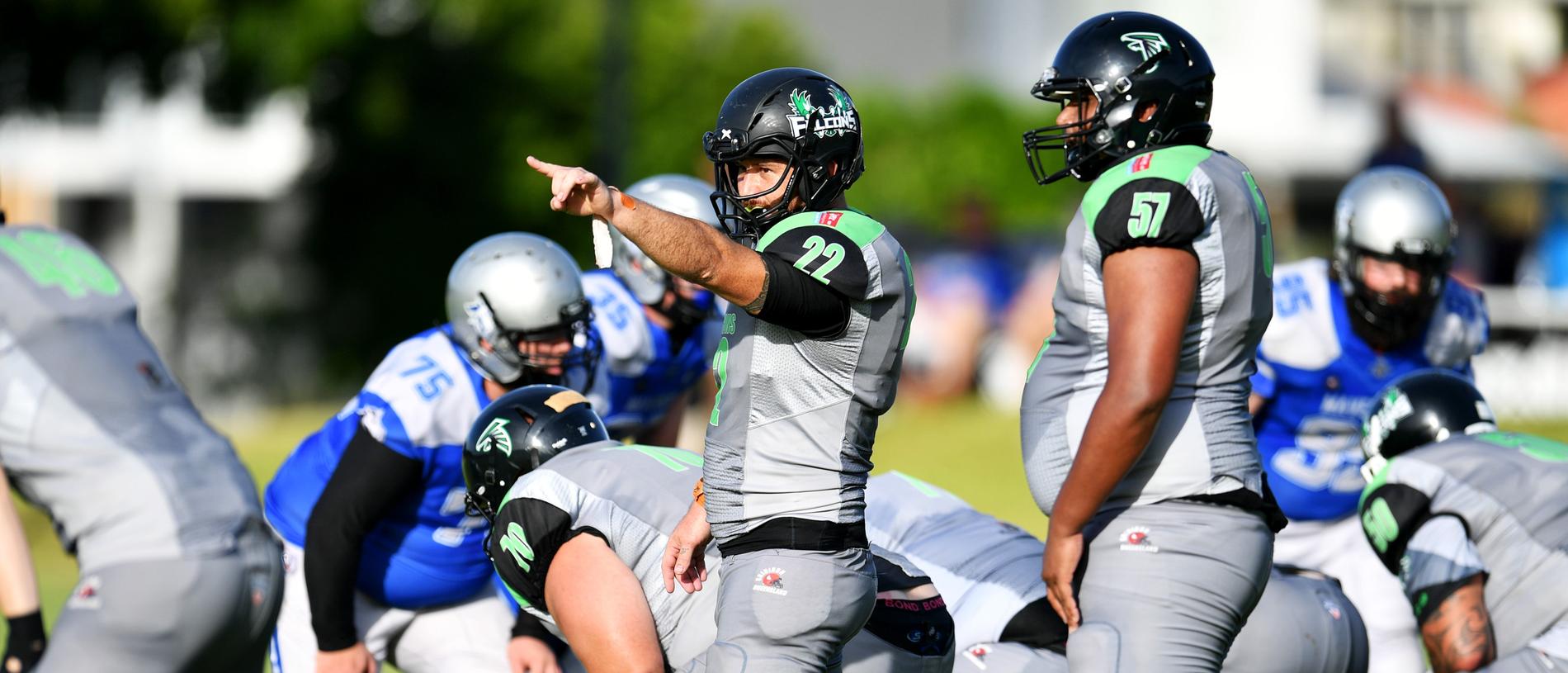 NQ Gridiron league; Cairns Falcons Vs Mackay Mavericks at Townsville Sports Reserve. CNS Eric John Phillipe. Picture: Alix Sweeney