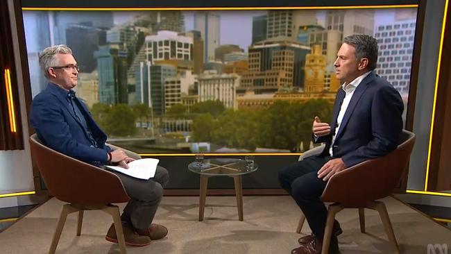 Deputy leader of the Australian Labor Party Richard Marles appears on ABC's Insiders with David Speers. Picture: ABC