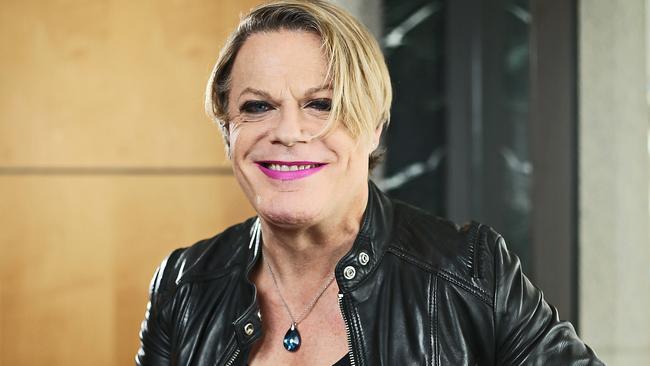 Eddie Izzard in stand-up mode, on her last comedy tour to Australia. Picture: Tim Hunter.