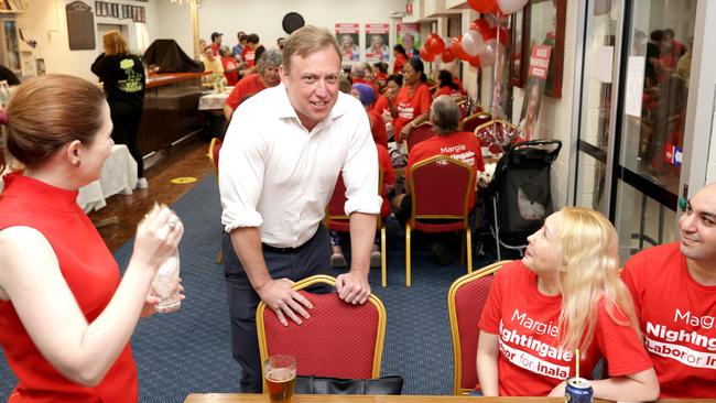 Premier Steven Miles at the Inala by-election after party, Picture: Steve Pohlner