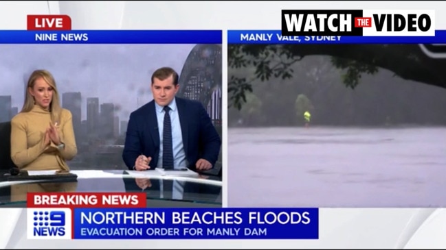 Channel 9 presenter slams people playing in floods (9 News)