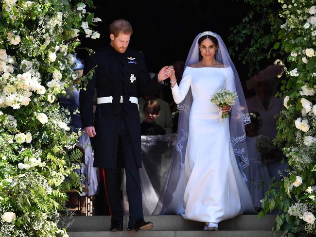 Prince Harry and Meghan Markle had a secret ceremony before their royal wedding in 2018. Picture: AFP