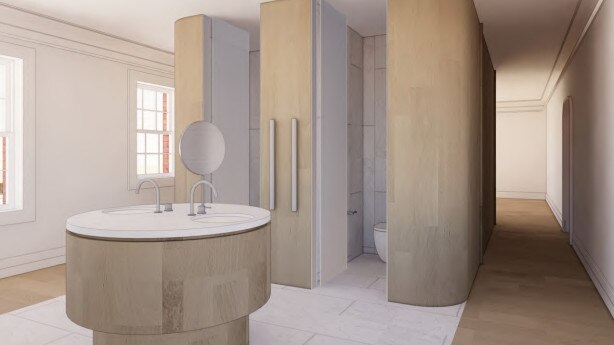 Proposed plans show a centrally located vanity in the main ensuite. Picture: supplied