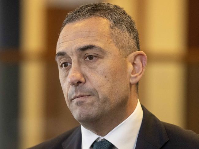 September 11, 2024:  Leader of Government Business Tom Koutsantonis speaks to the media about time for David Speirs to return to parliament.  Picture: Kelly Barnes