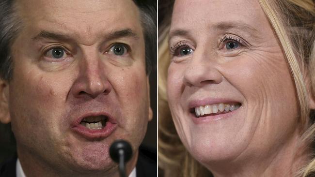 Brett Kavanaugh and Christine Blasey Ford testify at the Senate judiciary committee last week. Picture: AFP