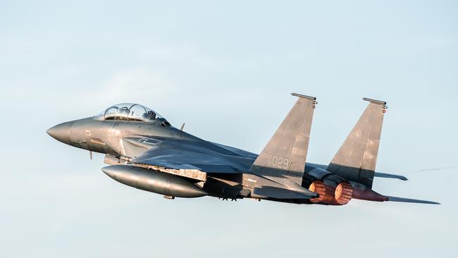 Fighter jets takeoff from RAAF Base Darwin for Exercise Pitch Black 24. Picture: Pema Tamang Pakhrin