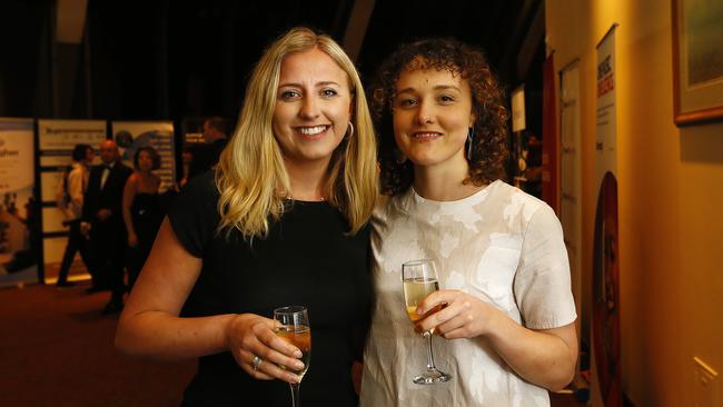 **EMBARGOED TILL 10.30PM 5/8/2019**Hospitality Industry Awards 2019, held at Wrest Point Casino.  (L-R) Emily Briffa, Isabel Casey both from Hamlet Cafe, Hobart which took out the Premier's Award for contribution to society.Picture: MATT THOMPSON