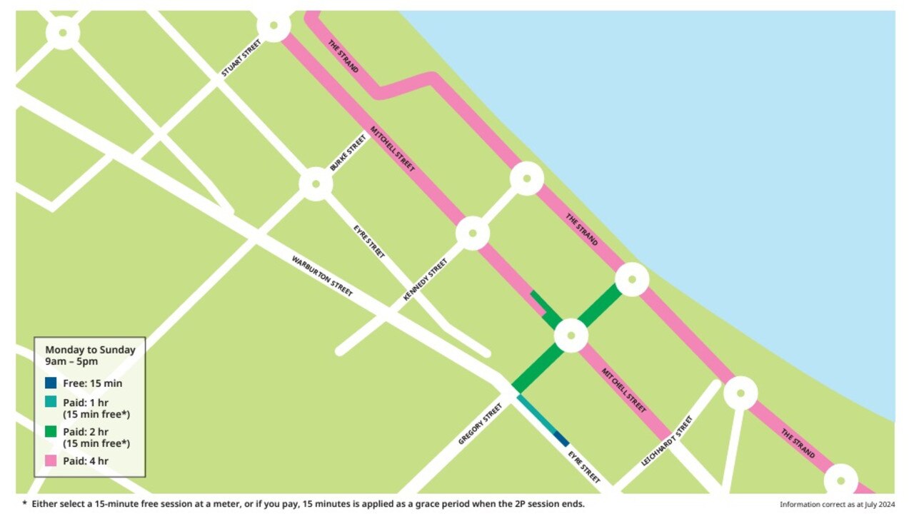 Paid parking expansion at Gregory St and the surrounding area. Picture: TCC.