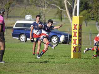 Jaime Abbas was Warwick Cowboys half in the win against Wattles in the Basil Nolan Memorial Shield game. Picture: Gerard Walsh