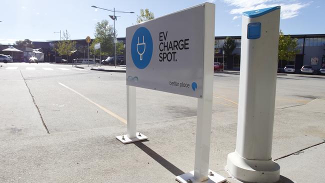 Retail landlords have reported an EV charging station penetration rate of 78 per cent, against an office penetration rate of just 20 per cent. Picture: AAP