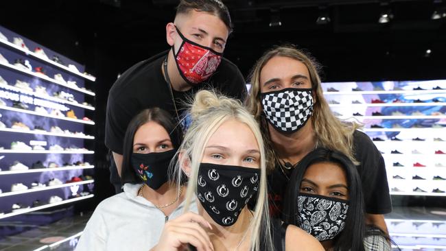 Tiegan Blockley, Jacob Mason, Karla Bodycote, Dylan Harris and Natasha Ram are all masked up. Are you? Picture Glenn Hampson