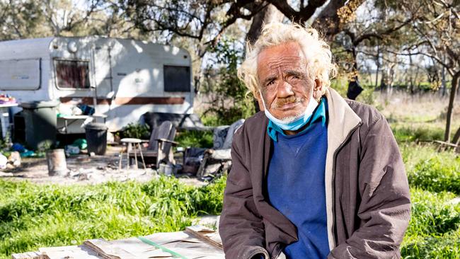 Riverbank Frank expressing his concerns for the Indigenous Voice to Parliament. Pic Ryan Osland