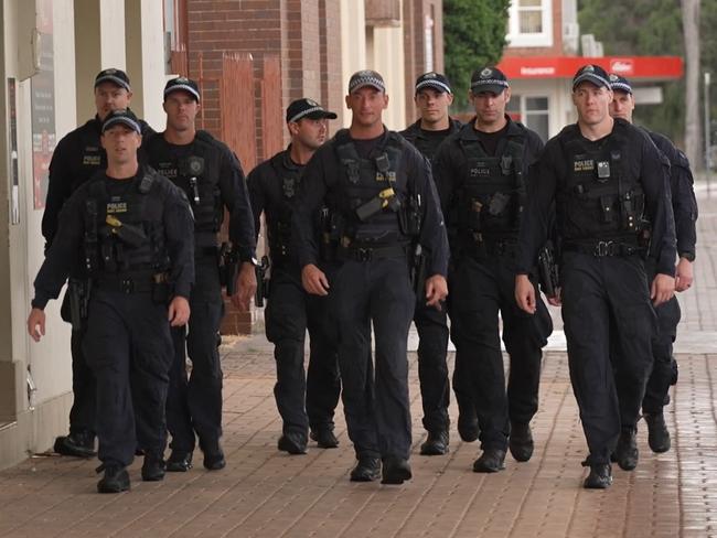 Police patrolling Moree.
