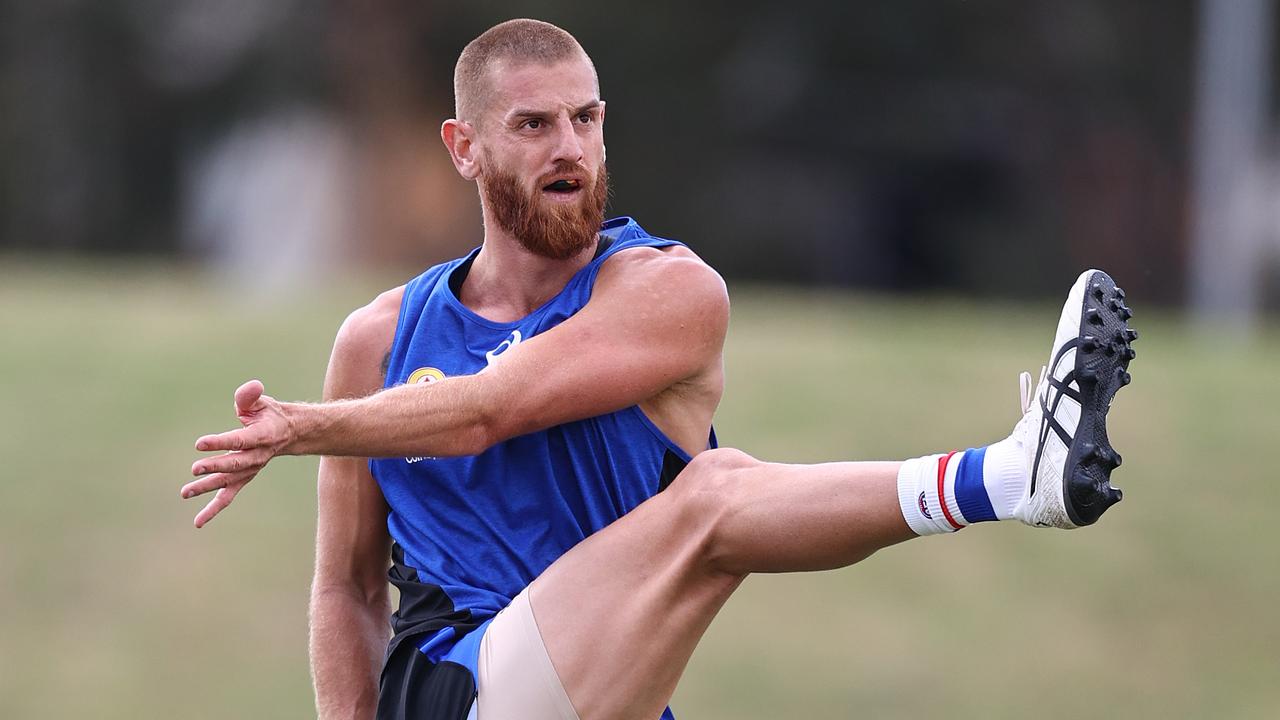 Liam Jones is touch-and-go for the Bulldogs’ clash against St Kilda this week. Picture: Michael Klein