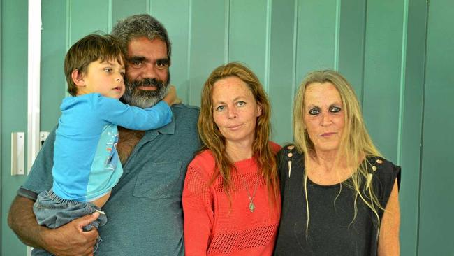 Darcey Lewis, Neville Gawne, Priscilla Lewis and Roslyn Lewis happy to hear the news that Bianca Gawne is safe. Picture: Renee Albrecht