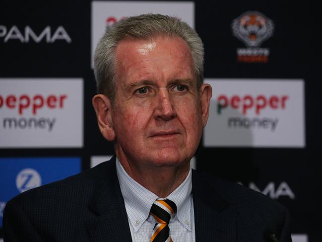 Interim Wests Tigers chair Barry O'Farrell has vowed the ongoing war with the Holman Barnes Group will not impact the club. Picture: NewsWire