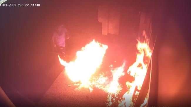 The fireball created after three men tried to break into the Tobacco Shed at Helensvale. Picture: Supplied