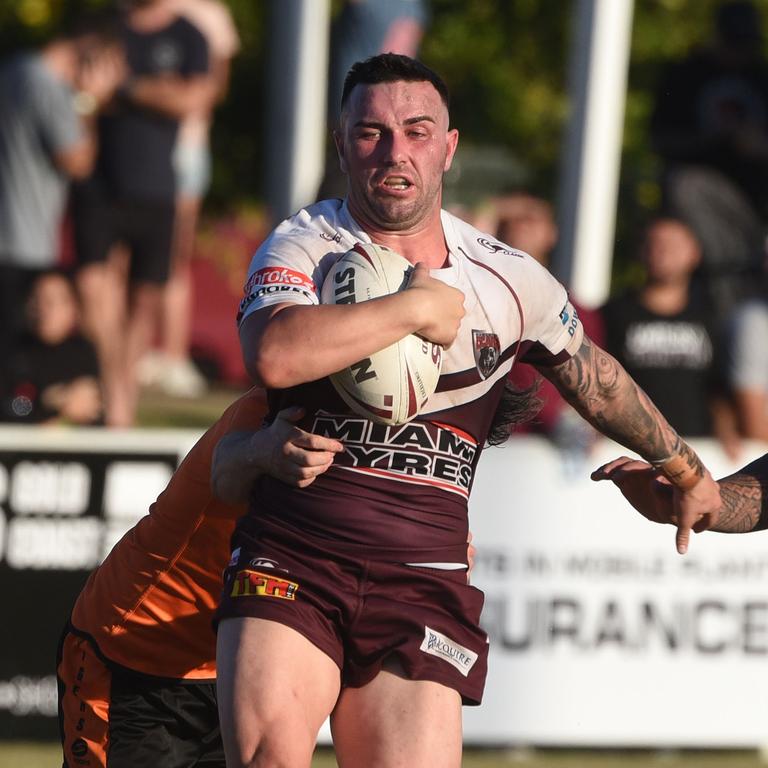 Rugby League Gold Coast A grade grand final between Burleigh and Southport at Pizzey Park. Burleigh's Jordan Scott in action. (Photo/Steve Holland)