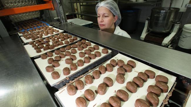 A staff member pictured at Ernest Hillier’s Coburg factory in 2009.