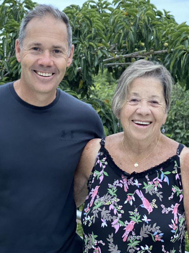 Brad with mum Lorette, who is relocating to Canada.