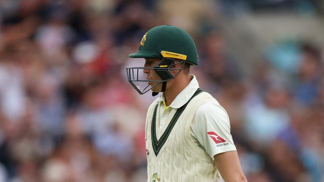 Marnus Labuschagne reacts after losing his wicket. Picture: Getty Images