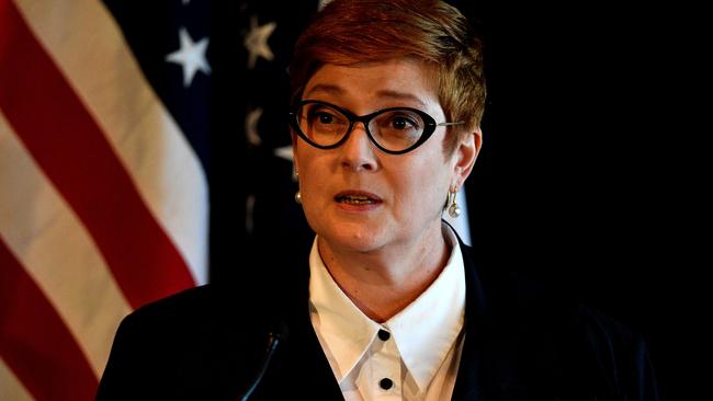 Foreign Minister Marise Payne has weighed in on Andrew Hastie’s China comments. Picture: AFP