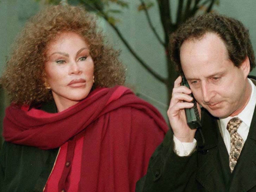 Jocelyne Wildenstein, wife of art dealer Alec Wildenstein outside court with her lawyer Bernard Clair Mar . Picture: Supplied