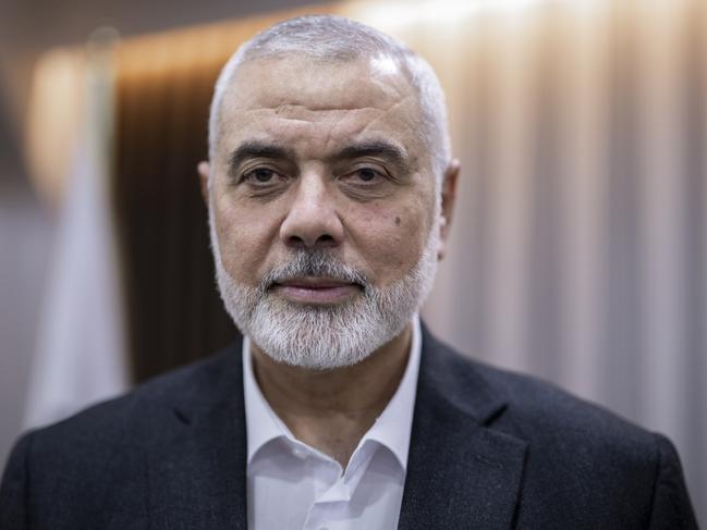 Hamas Political Bureau Chairman Ismail Haniyeh on April 20 before he was killed. Picture: Getty