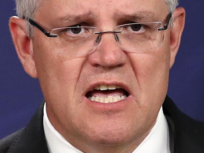 SYDNEY, AUSTRALIA - NOVEMBER 22: Prime Minister Scott Morrison speaks during a press conference on November 22, 2018 in Sydney, Australia. The Federal Government is considering changes to allow Australian-born extremists to be stripped of their citizenship if they are entitled to citizenship in another country. (Photo by Cameron Spencer/Getty Images)