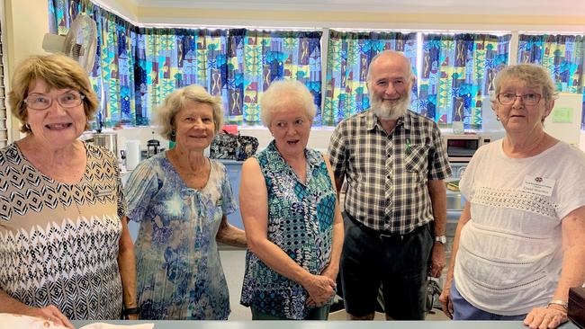 Margaret Warne, Edith Plumb, Faye Fay, David Horton and Rosslyn McKendry at the North Rockhampton Uniting Church.